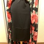 Red Flower Print Floor Length Dress Black Size M Photo 7
