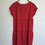 Emery Rose White Heart Print on Red Baby Doll Dress Size Small Photo 2