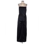 CEDRIC CHARLIER Designer Jumpsuit Black Satin Belted Strapless One Piece 8 NWT Photo 10