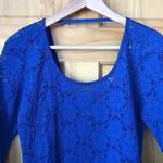 Urban Outfitters UO Pins & Needles royal blue scoop neck stretch lace top size medium Photo 3