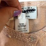Pendleton  Silk Cashmere Cardigan Sweater Baby Pink Beaded Womens Medium Photo 5
