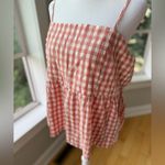 Wild Fable Coral Pink White Gingham Plaid Peplum Cami Tank Top Size XL Photo 2