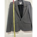 Elle Women’s Size 10 Career Blazer Jacket Gray With Black Polk Dot Single Button Photo 4