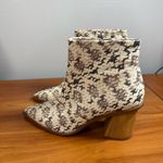 1. State NWOT  Kelte Pointed Toe Ankle Bootie Snake Skin Block Heel Side Zip 7.5 Photo 7