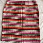 Talbots SK11337- Woman Linen Cototn Pencil Skirt Multi-Color Rainbow Striped Sz 8 Photo 0