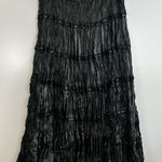 NWT Vintage Essentials by Milano Crinkle Black Sequin 80s/90s Midi Skirt 1X Photo 0