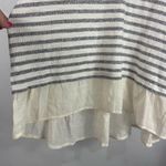 Cato Women's Gray & Ivory Striped Short Sleeve High Low Top Size XL Photo 3