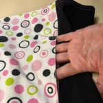 Cherokee Small Pink Black and Lime Green Polka Dot Scrub Top Photo 2