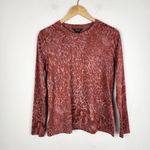 Vera Wang Simply Vera  Long Sleeve Top Crewneck Tee Textured Knit Rust Size M Photo 13