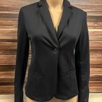 La Bijou Black Tee Stretch Fabric One Button Faux Pocket Blazer Jacket Womens S Photo 13