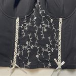 Black Bustier Top with White Embroidery size 36C Black Photo 10