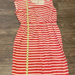 Anthropologie Leifsdottir Piano Striped Asymmetrical Silk Dress Red Cream Size 10 Photo 7