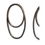Silver Double Oval Drop Earrings Paperclip Pierced 2" Drop 10.49g Lightweight Photo 1