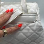 Forever 21 Faux Leather White Gold Backpack Handbag Purse Photo 4