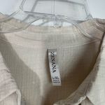 Zenana Outfitters Boutique Beige Lightweight Boxy Oversized Button Down 100% Cotton Top XL Photo 2