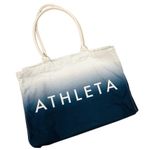 Athleta NWOT Beach Bag Gym Bag Tote Bag Blue Ombre Canvas Shopping Bag 18.5x12” Photo 0