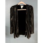 Coldwater Creek Vintage Matching Cardigan and Camisole Top Black & Gold Pattern Photo 2