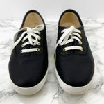 Keds  Champion Black Leather Sneakers 14K Gold Grommet Womens Size 7.5 Photo 0