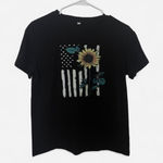 SheIn Black sunflower flag t-shirt Photo 0