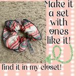 Aerie  Blue Plaid Christmas Holiday Flannel Sleep Scrunchie w Multicolor Accents Photo 3