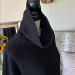 Old Navy  black cotton funnel turtleneck oversized boxy waffle knit top M Photo 6
