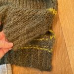 Aerie Crewneck Sweater Green Stripe Mohair Blend Chunky Small Photo 3