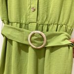 Luxology  Olive Green Midi Dress with Belt Photo 3