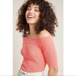 Anthropologie • Minuet Coral Off Shoulder Knit Sweater Photo 1