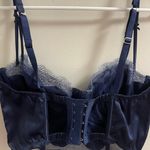 Victoria's Secret  Dream Angels Navy Blue Balconette Bustier Satin Bra Photo 1