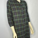 ZARA  premium denim collection green plaid shirt dress size small Photo 3