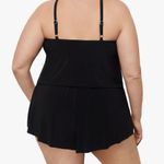 Aqua Green Black Halter Neck Romper One Piece Swimsuit Photo 2