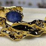 Alexis Bittar NWOT  Gold Bracelet with Blue Accent Photo 0