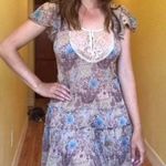 Free People Beautiful  floral sheer mini dress with tiered bottom + embellishment Photo 3