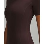 Lululemon Chocolate Brown Bodycon Mini Mockneck Dress All Aligned Ribbed SS M Photo 1