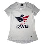 Nike  Pro Hypercool White Training Top Womens Medium Team RWB Red Blue Logo Mesh Photo 8