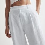 Madewell The Harlow Wide-Leg Pant in 100% Linen in White NWT Photo 3