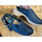 MIA Swedish Comfort Shoes Women's 9 Black Leather Slip On Adjustable Clog S13 Photo 3