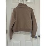 Automet Half Zip‎ Pullover Sweatshirt Cropped Cozy Comfy Casual XL Tan Photo 4