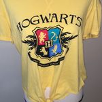 Harry Potter Hogwarts yellow front knot crop top Size L Photo 1