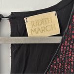 Judith March  Merlot Black Sequin Ruffle Sleeve Holiday Glow Babydoll Romper M Photo 4