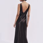 ZARA  dress maxi long brown wrinkle satin effect bodycon wedding party cocktail Photo 13