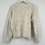 Anthropologie Nina Velvet Soft Sweater Ivory Paisley Women's Size Large Photo 6