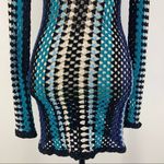 NBD  X Revolve Weylyn Striped Open Crochet Knit Baja Bodycon Long Sleeve Dress Photo 7