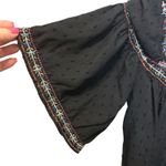 ZARA Women tunic Top XS Black Embroidery Boho Cottagecore Fairygrunge Festival Photo 3