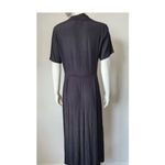 Flax by Jeanne Engelhart Women's Vintage Short Sleeve
Midi Dress Pockets Black L Photo 3