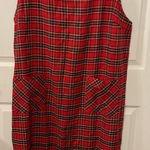 Vintage Original ty2 Red Plaid Cottagecore Academia Plus Jumper Maxi Dress,22W Photo 0