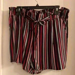 Ambiance Apparel Striped shorts with pockets and tie waist size 1X Photo 0