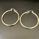 Vintage Signed 925 Sterling Silver 1.5” Hollow Tube Hoop Earrings 4g. Photo 3