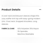 Loft  waffle knit cowl knit top green size‎ medium Photo 1