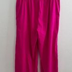 H by Halston NWT  Culottes LINEN Pants LARGE Wide Leg Hot Pink Belt W/Ring Buckle Photo 5